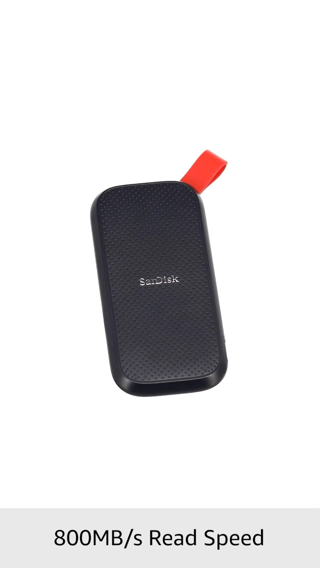 Sandisk 1TB Portable SSD, 800MB/s R, USB 3.2 Gen 2, Rugged SSD